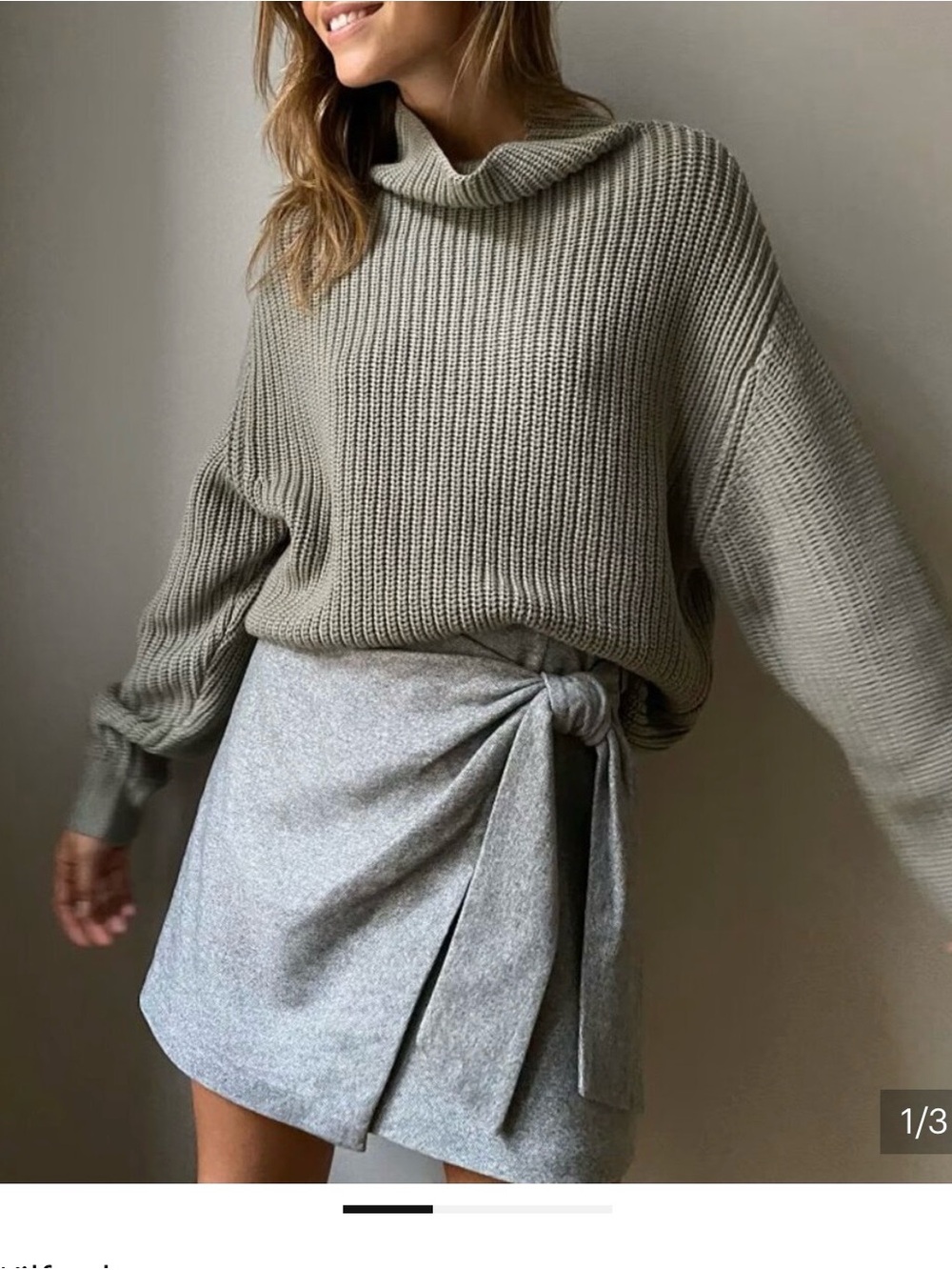 Wilfred Aritzia Front Tie Mini Skirt